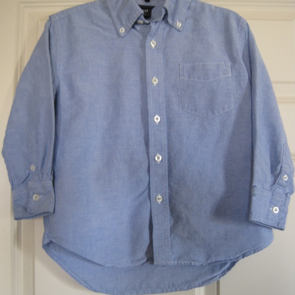 GAP kids blue button down shirt boys size 6-7 - Picture 4 of 4